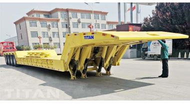 4-осный 100-тонный складной прицеп Lowboy с гусиной шеей будет отправлен в Нигерию
