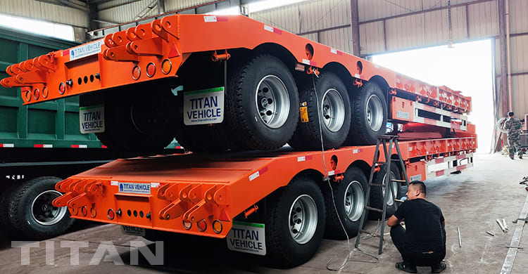 3 axles low loader trailer