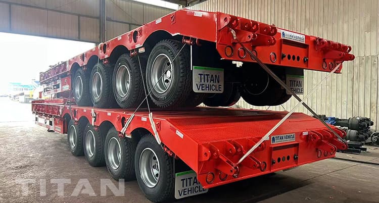 Низкий Трал 4 Осный для Перевозки Техники В Кения