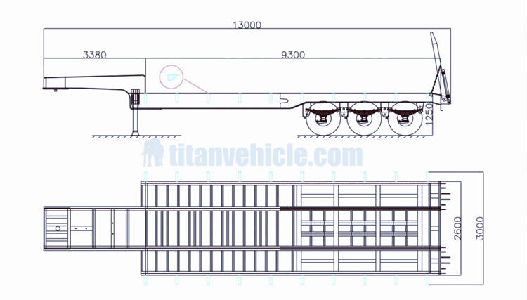 3 axles lowbed trailer