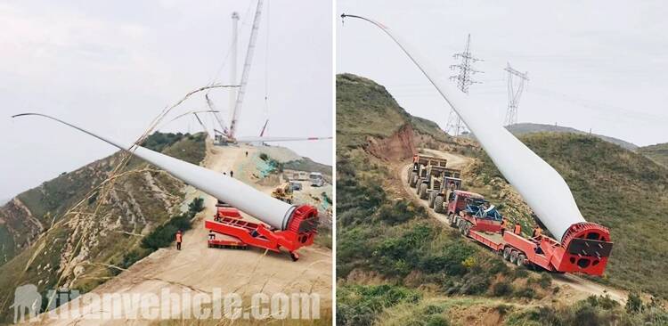 3 Line 6 Axle Wind Turbine Blade Transport Trailer For Sale In Vietnam