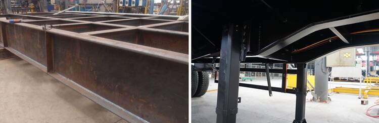 details of flatbed sem itrailer