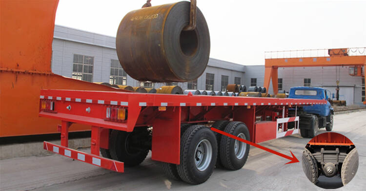 details of flatbed sem itrailer
