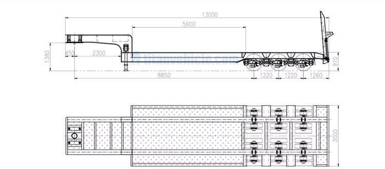 lowbed semi trailer