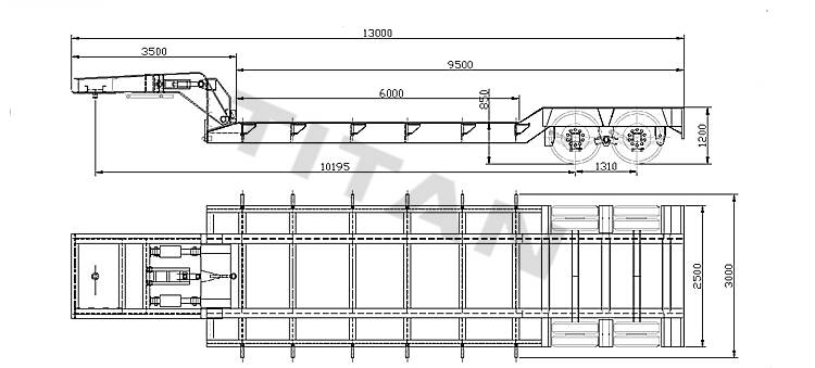 2 axles removable gooseneck trailer
