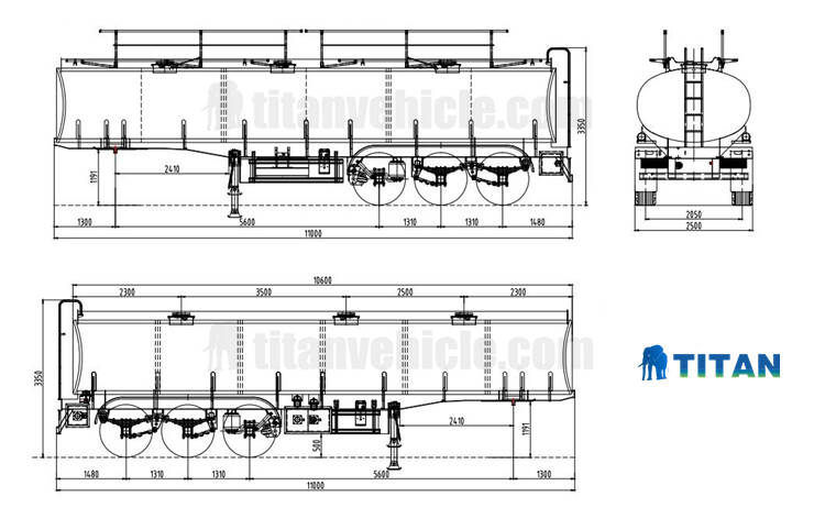 3 axles fuel tanker trailer