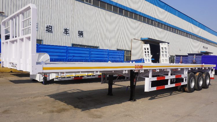 Tripple Axle 40ft Flat Bed Trailer With Twist Lock For Sale In Russia