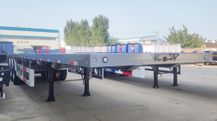 40 ft Container Transport Platform Semi Trailer In Uzbekistan