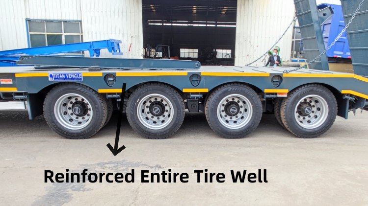 Super lower Clearance 4 Axle Low Bed Semi Trailer In Kazakhstan