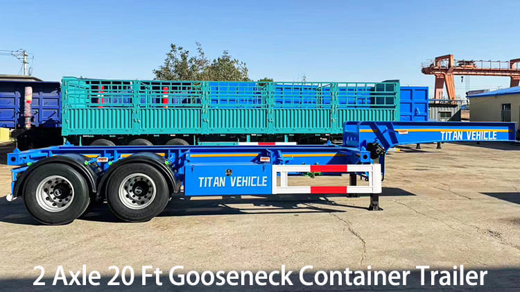 2-осный 20-футовый контейнеровоз Gooseneck для продажи в Казахстане