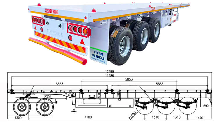 3 Axle 40 Ft Flatbed Trailer for Sale in Nigeria