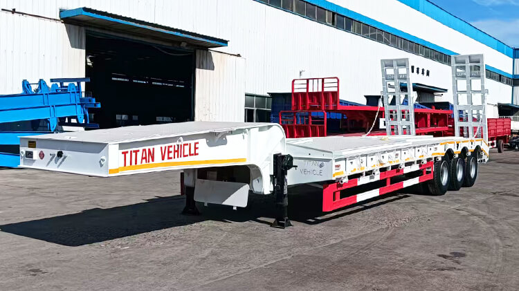 3 Axle 60 Ton Low Bed Trailer for Sale Price in Ghana